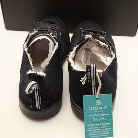 NEW Vionic Women's 6.5 Pismo Shoes Black Denim Slip On Orthotic Arch Support - Picture 3 of 8